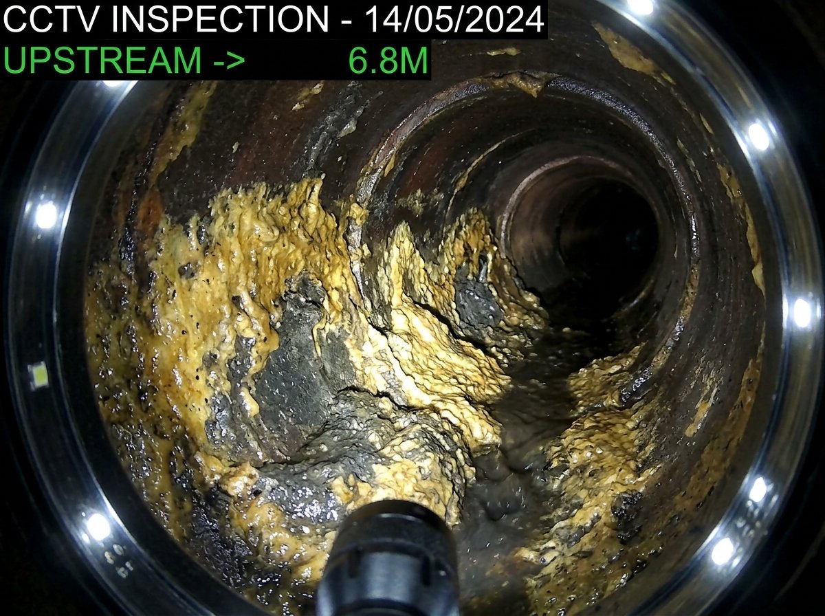 Drainage Blocked Sewer Line Before Cleaning